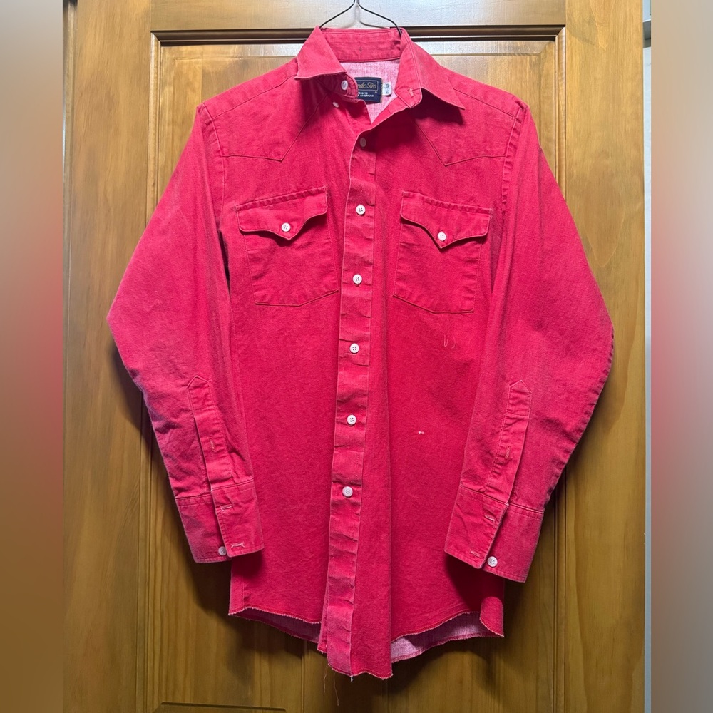 Vintage Panhandle Slim Red Button-Up Shirt